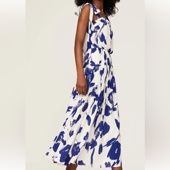 Jason Wu size 4 blue floral tie strap dress - Picture 5 of 10